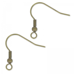 Ganci palline per orecchini mm. 21 bronzo x6