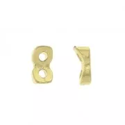 Cymbal Side Bead - Perlina per Tila Beads 2.5x5mm Tourkou Dorato con oro fino x1