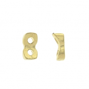 Cymbal Side Bead - Perlina per Tila Beads 2.5x5mm Tourkou Dorato con oro fino x1