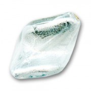 Perle attorcigliate foglia argento mm. 26x16 Crystal x1|raw }}