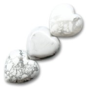 Perline Howlite (Imitation) hearts mm. 14 x4