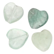 Perle di pietra semipreziosa cuore 10 mm - Fluorite x4