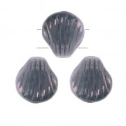 Conchiglie in vetro di Boemia Shell Beads 2 fori 8mm Opaque Luster Amethyst x20