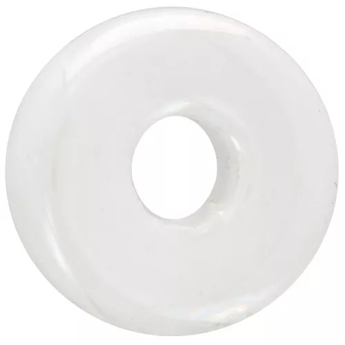 Perla rotonda in ceramica Heishi 15 mm Bianco iridescente x1