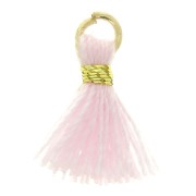 Pompon in finto cotone per gioielli fai da te 10 mm - Rosa con chiusura dorata x1|raw }}