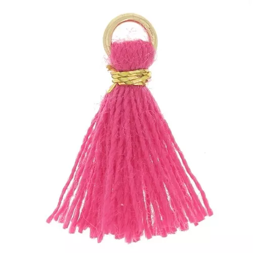 Nappina simil-cotone per creazioni DIY 12 mm Fuchsia con attacco dorato x1