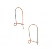Orecchini filo in ottone 17 mm oro rosa x2