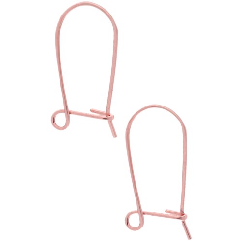 Orecchini a gancio in filo d'ottone 17 mm - Oro rosa x2