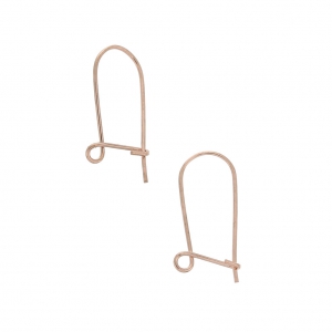 Orecchini filo in ottone 17 mm oro rosa x2