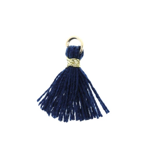Nappina simil-cotone per creazioni DIY 12 mm Blue Navy con attacco dorato x1