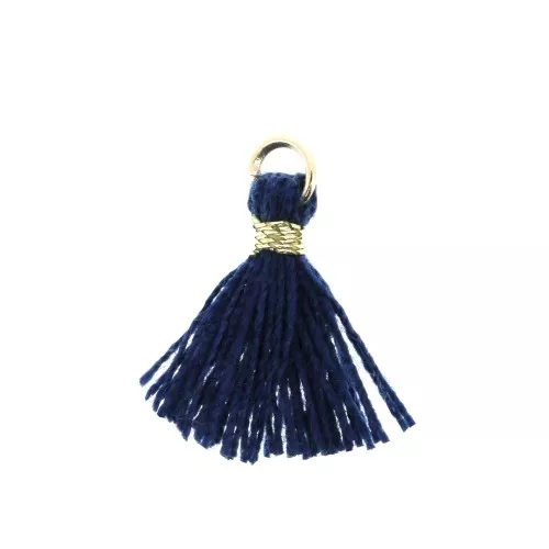 Nappina simil-cotone per creazioni DIY 12 mm Blue Navy con attacco dorato x1