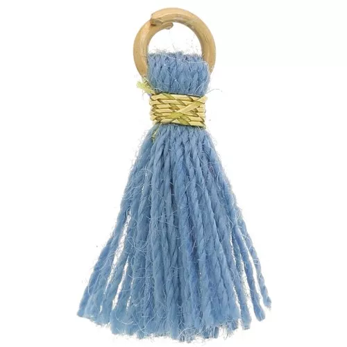 Nappina simil-cotone per creazioni DIY 12 mm Blue Jean con attacco dorato x1