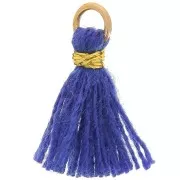 Nappina simil-cotone per creazioni DIY 12mm Blu zaffiro con attacco dorato x1