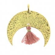 Nappina simil-cotone per creazioni DIY 12 mm Beige con attacco dorato x1