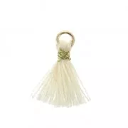 Nappina simil-cotone per creazioni DIY 12 mm Crema con attacco dorato x1