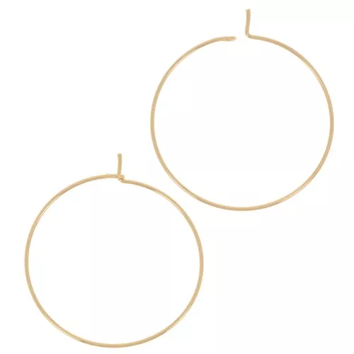 Orecchini a cerchio da decorare 30x0.6 mm - Dorato con oro fino x2