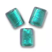 Cilindri Foglia Argento mm. 10x8 Blue Zircon x4