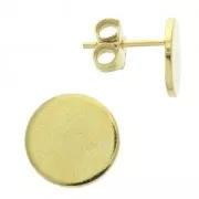 Orecchini con base 10 mm per la creazione di bijoux DIY Dorato con oro fino x2