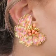 Orecchini con base 10 mm per la creazione di bijoux DIY Dorato con oro fino x2