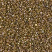 Miyuki Delica 11/0 DB1738 - Cocoa Lined Chartreuse AB x8g