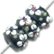 Tonde schiacciate mm. 13 Jet/Opaque White x4