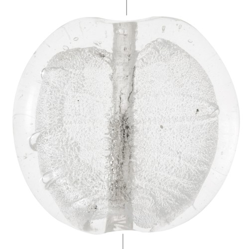 Grande Disco piatto foglia argento mm. 35 Crystal x1