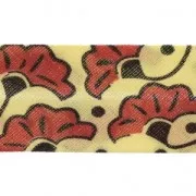 Sbieco in policotone stile wax 20mm - Bamako Fleurs de mariage Rosso/giallo x 1m