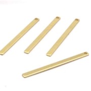 Pendente rettangolo sottile 45x2 mm in ottone grezzo per bijoux DIY x1