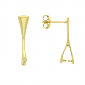 Orecchini con gancio per ciondolo 19 mm Argento 925 Dorato con oro fino x2