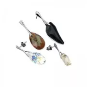 Orecchini con gancio per ciondolo 19 mm Argento 925 Dorato con oro fino x2