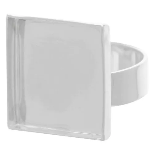 Base quadradata mm. 19 argentato x1