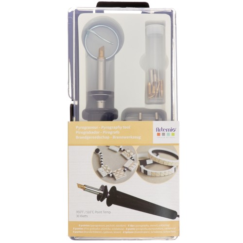 Pirografo per decorare cuoio e legno + 8 punte