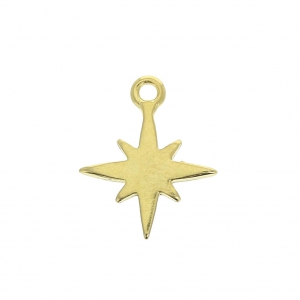 Pendente stella del nord 11x13 mm per creazione di bijoux Dorato con oro fino x1