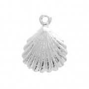 Ciondolo/Pendente conchiglia per la creazione di bijoux DIY 13x18 mm Argentato x1|raw }}
