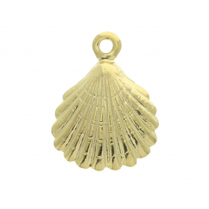 Ciondolo/Pendente conchiglia per la creazione di bijoux DIY 13x18 mm Dorato x1