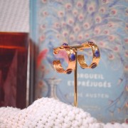 Créoles martelées plates larges à décorer 30 mm Argenté x2