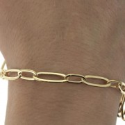 Catena maglia forzatina alternata rettangolare (1x1) 6.2 mm Dorato x50 cm