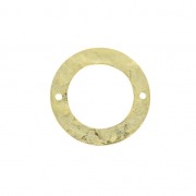Anello di montaggio e tessitura martellato 21 mm 2 fori Dorato con oro fino x1