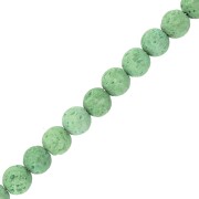 Perline tonde di pietra lavica da 6 mm - Verde x15