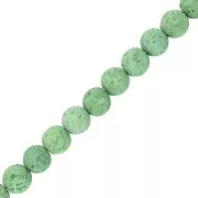 Perline tonde di pietra lavica da 6 mm - Verde x15