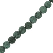 Perline 6 mm in pietra di lava dipinte - Verde scuro x15|raw }}