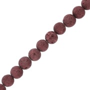 Perline 6 mm in pietra di lava dipinte - Rosso scuro x15|raw }}