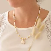 Perline 4 mm in pietra di lava dipinte - Bianco x20