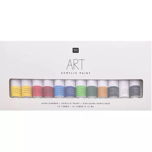 Set di 12 pitture acriliche di 12 ml - Art di Rico Design - colori basici