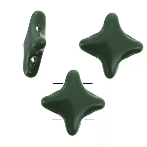 Perline di vetro Star Bead Perles & Co 11x11 mm Opaque Verde Abete x30