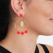 Perline di vetro Star Bead Perles & Co 11x11 mm Opaque Verde Abete Bronzo x30