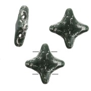 Perline di vetro Star Bead Perles & Co 11x11 mm Opaque Verde Abete Picasso x30|raw }}