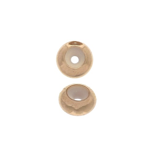 Perline stopper in ottone 3.1x5.7 mm con un foro di 1.2 mm Oro rosa x1