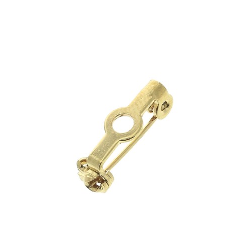 Supporto spilla per la creazione di bijoux 14.5 mm - Dorato con oro fino x1