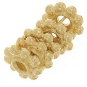 Perle rondelle fiore 10 mm -Dorato con oro fino x5